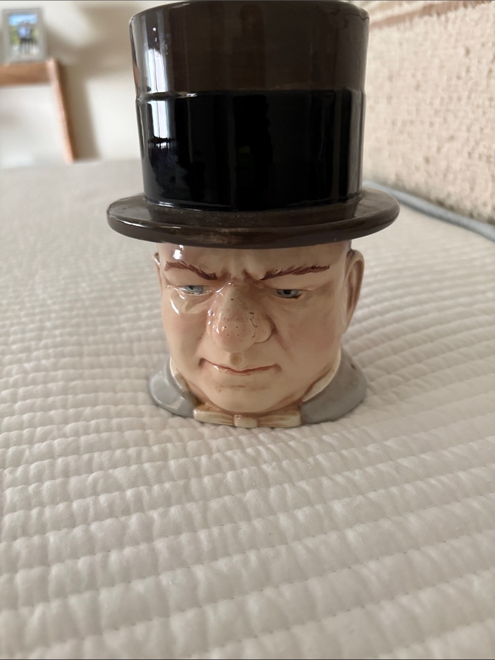Ceramic Gentleman Toby Jug in Black and Cream
